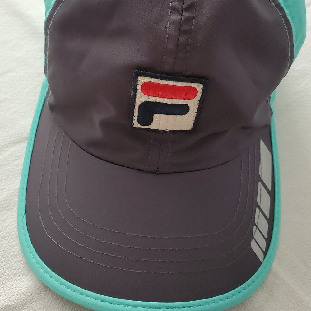 Fila Running Hat Adjustable Aqua and Grey